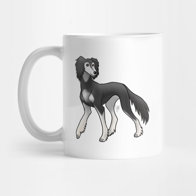 Dog Saluki Feathered Black and Silver Saluki Mug TeePublic